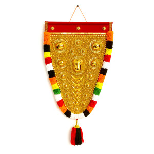Traditional Nettipattam With Flower Garland – Kerala Temple Wall Hanging (2 Feet)